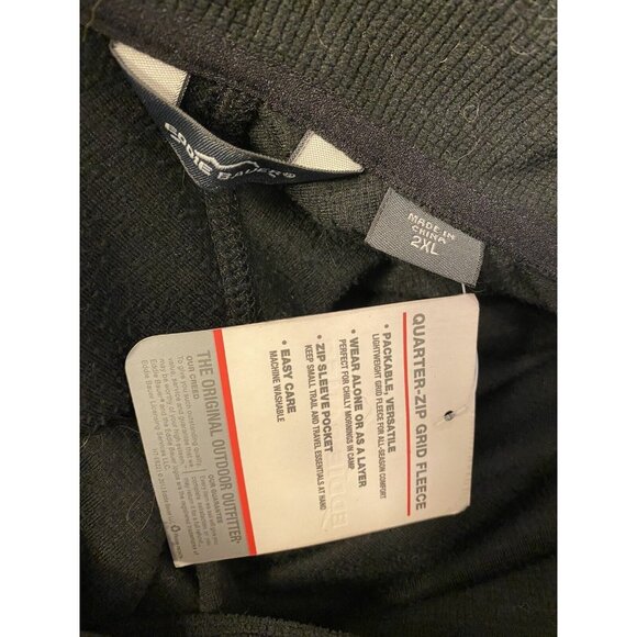 NEW Eddie Bauer Women's Quarter Zip Grid Fleece Jacket Size 2X Black Activewear - Picture 5 of 5
